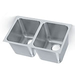 Polarware 12122-1 2-Compartment Heavy Duty Stainless Drop-In Sink w/ Square Corners