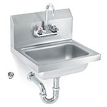 Polarware K1410CS Yukon Hand Sink, w/Gooseneck Faucet, Splash Guard Sides and Strainer
