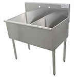 Advance Tabco 4-2-48 Square Corner Sink, (2) 21 x 24 x 14-in Compartment, 430 Stainless