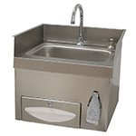 Advance Tabco 7-PS-43 Recessed Sink w/ Knee Operated Faucet, Soap & Towel Dispensers