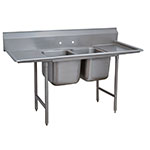 Advance Tabco 9-2-36-18RL Sink, (2) 20 x 16 x 12-in D, 18-in L & R Drainboard, 18/304 Stainless
