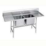Advance Tabco 9-2-36-24RL Sink, (2) 20 x 16 x 12-in D, 24-in L & R Drainboard, 18/304 Stainless