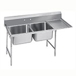 Advance Tabco 9-2-36-36R Sink, (2) 20 x 16 x 12-in D, 36-in Right Drainboard, 18/304 Stainless
