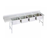 Advance Tabco 9-24-80-18L Sink, (4) 20 x 20 x 12-in D, 18-in Left Drainboard, 18/304 Stainless