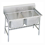 Advance Tabco 93-22-40 Regaline Sink, (2) 20 in x 20 in W x 12 Deep, No Drainboard, 16/304 SS