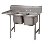 Advance Tabco 93-2-36-18L Sink, (2) 20 x 16 x 12-in D, 18-in Left Drainboard, 16-Ga. Stainless
