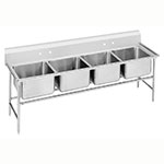 Advance Tabco 93-24-80 Sink, (4) 20 x 20 x 12-in D, NO Drainboard, 16-Ga. Stainless