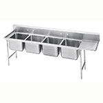 Advance Tabco 93-24-80-18R Sink, (4) 20 x 20 x 12-in D, 18-in Right Drainboard, 16-Ga. Stainless