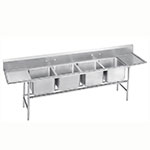 Advance Tabco 93-24-80-18RL Sink, (4) 20 x 20 x 12-in D, 18-in L & R Drainboard, 16-Ga. Stainless