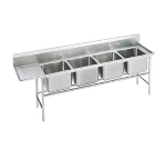 Advance Tabco 93-24-80-18L Sink, (4) 20 x 20 x 12-in D, 18-in Left Drainboard, 16-Ga. Stainless