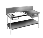 Advance Tabco DL-30-72 72-in Prep Table w/ (2) 16 x 20-in Sinks & Gooseneck Faucet