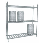 Advance Tabco KR-60-X 60-in Aluminum Keg Rack w/ 2-Shelves, Holds 6-Kegs