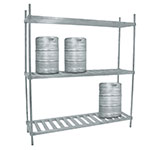 Advance Tabco KR-93-X 93-in Aluminum Keg Rack w/ 2-Shelves, Holds 10-Kegs