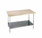 Advance Tabco H2S-243RE Residential Maple Wood Top Table with Under Shelf, 36 in x 24 in x 35 in