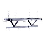 Advance Tabco SC-108 Pot Rack, Ceiling Hung, 18 Plated Double Hooks, 108 in L, 1/4 in X 2 in SS