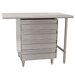 Advance Tabco TA-384 Drawers, 4 Tier, 20 in x 20 in x 5 in, Installed Under Worktable, SS
