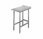 Advance Tabco TFMS-120 30-in Equipment Filler Table w/ 1.5-in Splash & Open Base, 12-in W