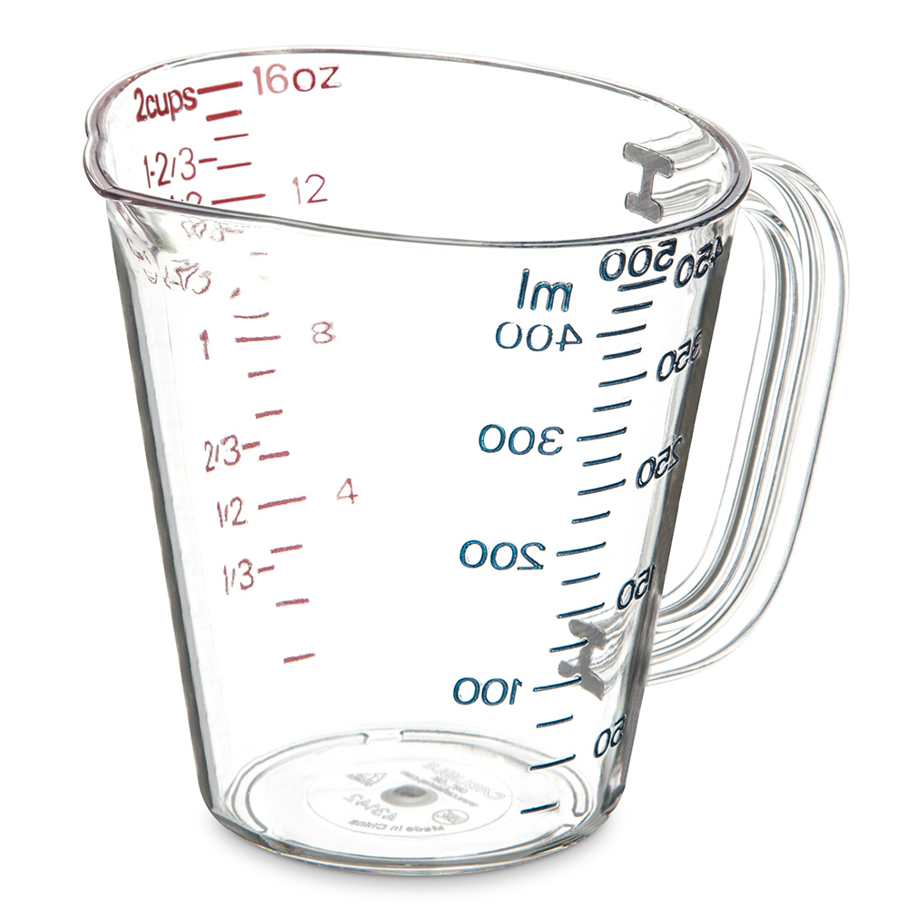 carlisle-4314207-16-oz-oval-measuring-cup-w-pour-spout-c-handle-polycarbonate-clear