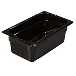 Carlisle 1028103 1/4-Size Food Pan, 4-in Deep, Black Poly