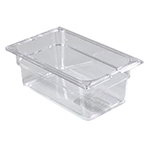 Carlisle 10281-807 Food Storage Container, 1/4 Size, 4 in D, 3 per Pack, NSF, Clear