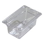 Carlisle 10321-807 Food Storage Container, 1/9 Size, 4 in D, 3 per Pack, NSF, Clear