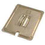 Carlisle 10431U13 1/2-Size Universal High Heat Lid, Notched & Handled, Amber