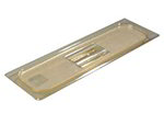 Carlisle 10450U13 1/2-Size Long High Heat Food Pan Lid, Handle, Amber