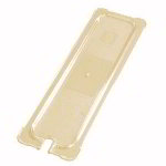 Carlisle 10457U13 1/2-Size Long Universal Notched Lid For Food Pans, High Heat Amber