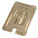 Carlisle 10471U13 High Heat Notched Lid  w/ Handle For 1/3-Size Food Pan, Amber