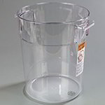 Carlisle 1076907 22-qt Round Storage Container, NSF, Clear
