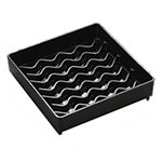 Carlisle 1102003 4 in Square NeWave Drip Tray, Dishwasher Safe, SAN Plastic, NSF, Black