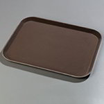 Carlisle 1814GR076 Rectangular Non-Skid Serving Tray, 14 x 18-in, Toffee Tan