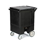 Carlisle IC2250T01 Mobile Ice Caddy w/ 8-in Back Wheels, 125-Lb Capacity, Brown