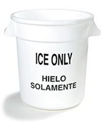Carlisle 341010ICE02 Bronco Round Ice Container Only, 10-Gallon, White, NSF