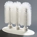 Carlisle 4046102 8-in Triple Glass Water Brush w/ White Bristles, Plastic