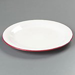 Carlisle 43003418 10.5-in Dinner Plate w/ Narrow Rim, NSF, Bone & Roma Red Melamine