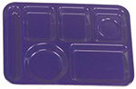 Carlisle 4398050 Heavy 6-Compartment Tray, 10 x 14-in,  Left Handed, Dark Blue