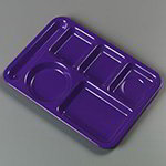 Carlisle 4398087 Heavy 6-Compartment Tray, 10 x 14-in,  Left Handed, Purple
