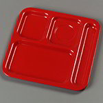 Carlisle 4398405 4-Compartment 10 x 9-3/4-in Tray, Right Handed, Red