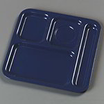 Carlisle 4398450 4-Compartment 10 x 9-3/4-in Tray, Right Handed, Dark Blue