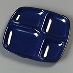 Carlisle 4398635 4-Compartment 10 x 9-3/4-in Tray, Right Handed, Cafe Blue