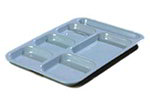 Carlisle 4398859 Heavy 6-Compartment Tray, 10 x 14.5-in,  Right Handed, Slate