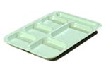 Carlisle 4398864 Heavy 6-Compartment Tray, 10 x 14.5-in,  Right Handed, Green