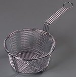Carlisle 601000 8-3/4-in Diam. Fry Basket w/ Top & Front Hook, Nickel Plated Steel