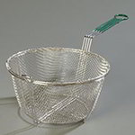 Carlisle 601031 11-1/2-in Round Fry Basket w/ Top & Front Hook, 18/8 Stainless