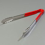 Carlisle 60756205 12-in Spectrum Utility Tong w/ Dura-Kool Handle, Stainless Steel, Red