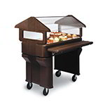Carlisle 660501 45.25-in Portable Food Bar w/ Double Sided Sneeze Guard, Brown