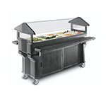 Carlisle 660601 6-ft Portable Food Bar w/ Double Sided Sneeze Guard, Brown