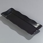 Carlisle 793203 Deliware Platter w/ Scalloped Edge, 18 x 7-in, Black Melamine