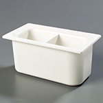 Carlisle CM110302 1/3-Size Divided Coldmaster Food Pan, 6-in Deep, NSF, White